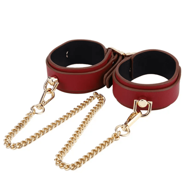 Black PU Leather with Gold Chain Premium 8-Piece Set