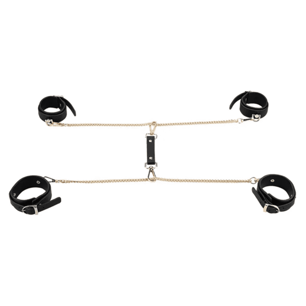Black PU Leather with Gold Chain Premium 8-Piece Set