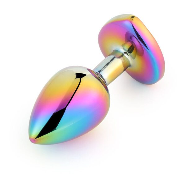 Rainbow Heart Shaped Jewelled Butt Plug