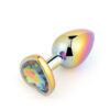 Rainbow Heart Shaped Jewelled Butt Plug