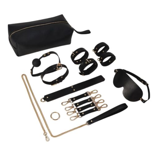 Luxury Black Leather BDSM Set