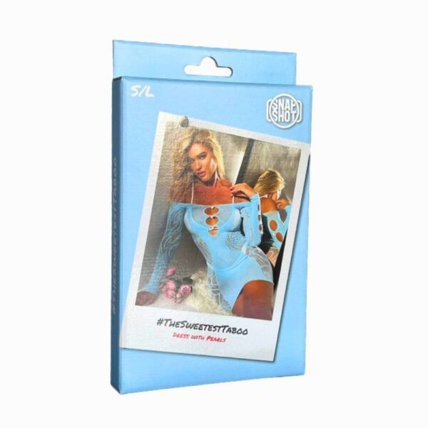 Baby Blue Mini Dress -3 Baby Blue Fishnet Dress
