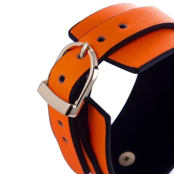 Glow Hand Cuffs Orange (1) Close-up of Glow Hand Cuffs Orange